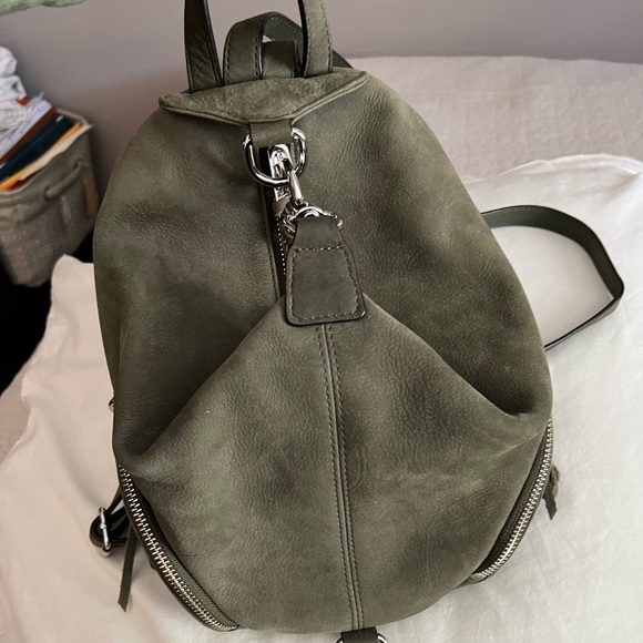 Rebecca Minkoff Back Pack army green suede and leather - Picture 1 of 8